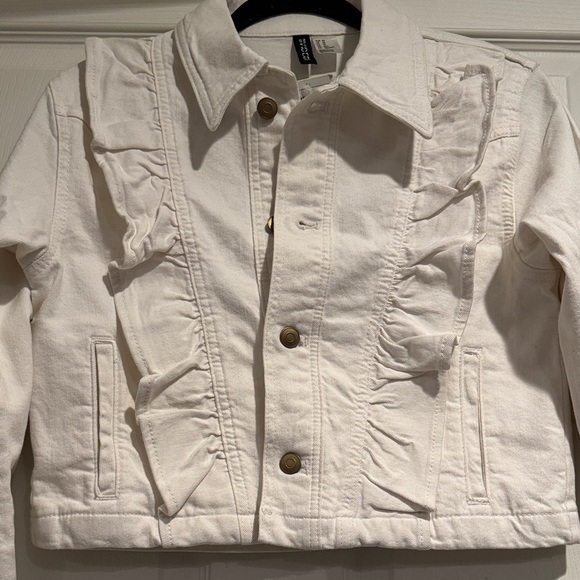 H&M White Ruffle Jean Jacket - Picture 11 of 13